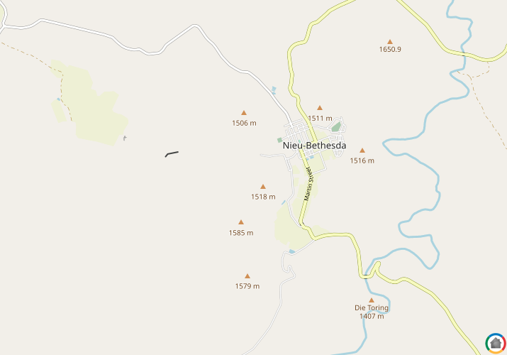 Map location of Nieu Bethesda